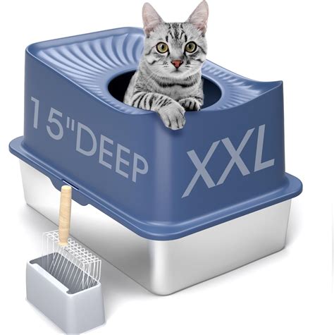 top enrty metal cat litter box|stainless steel litter boxes for cats.